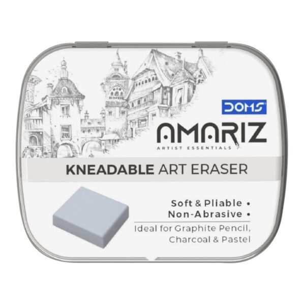 Doms Artist Essentials Amriz Kneadable Art Eraser | Ideal For Graphite Pencil, Charcoal & Pastel | Soft & Pliable | Perfect For Professional & Amateur Artists
