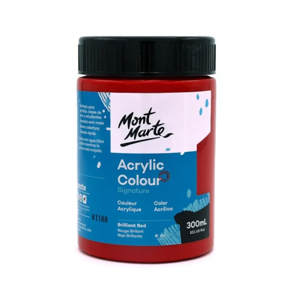 Mont Marte Acrylic Colour Paint Signature 300ml Brilliant Red