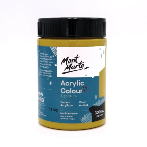Mont Marte Acrylic Colour Paint Signature 300ml Medium Yellow