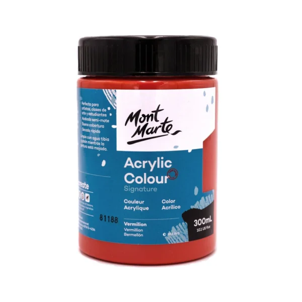 Mont Marte Acrylic Colour Paint Signature 300ml Vermilion