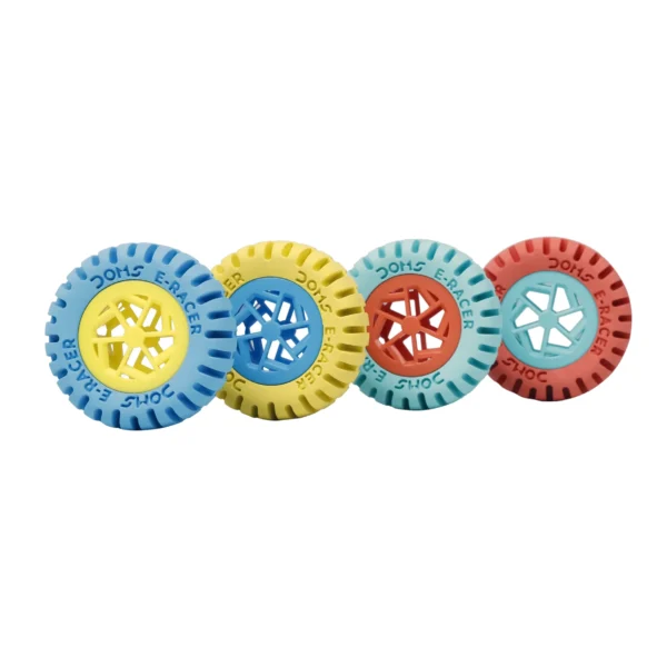 Doms Mini E-Racer Wheel Shape Erasers ttractive Colors| Better Grip, Clean & Neat Erasing| Best Birthday Gift for Children, Multi-Color