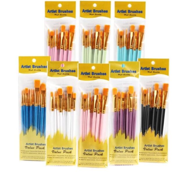 piece oil paint brush set plastic rod art painting watercolor gouache painting brush oil paint brush set