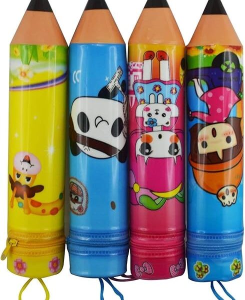 Return Gifts for Kids Birthday Party Pencil Shape Stationary Pouch Cases for Children Gift for Girls/Boys - Pack of 1