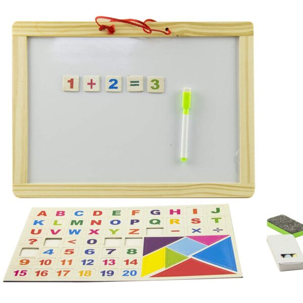 Wooden Magnetic White Board and Black Slate