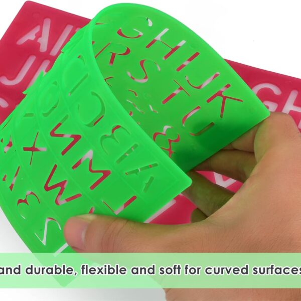 2 Colors abc Plastic Stencil Ruler Set