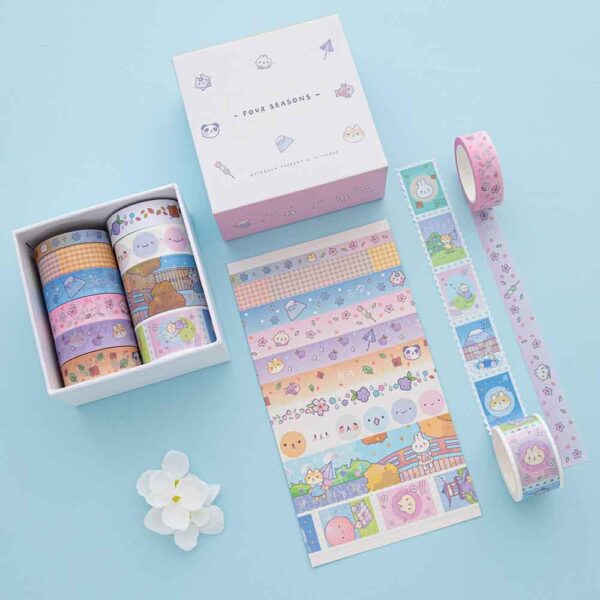 Rainbow series Japanese paper ultra-fine dividing line tape color notebook material 2mm ultra-fine tape border notebook tape