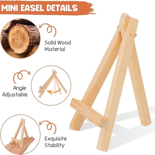 12 Inch Tall Wood Easel Stand For Painting Canvas, Small Art Tabletop Display Tripod Holder Stand