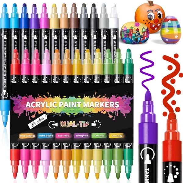 Acrylic Marker Set 5 Colors Multifunctional Markers for All Surfaces Paint Markers Acrylic Markers Drawing