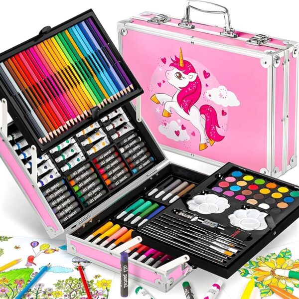 145 pieces of aluminum box painting art set double layer set
