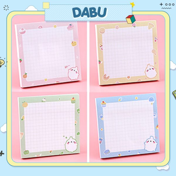 Dabu note paper in cute multi-colored checkered rabbit square shape