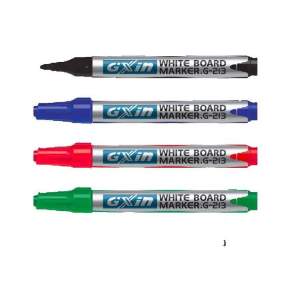 GXin G-213B Black Refillable Whiteboard Marker Pen - 12 Pieces
