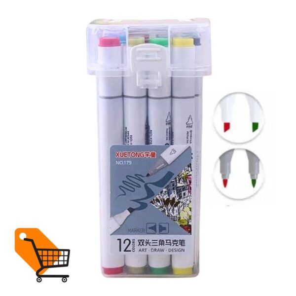 12 Colors Dual Tip Art Marker Set 12 pes set