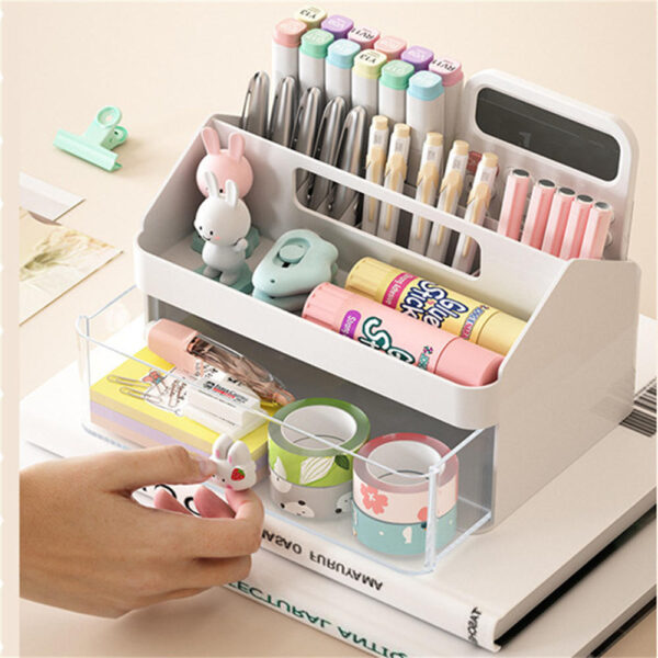 Desktop Storage Box Transparent Acrylic Superior Sense Student Makeup Storage Rack Drawer Type Sundries Stationery Organizer Box