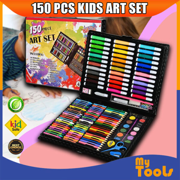 150PCS/SET Drawing Pencil Watercolor Pen Set Washable Student Painting Art - colour