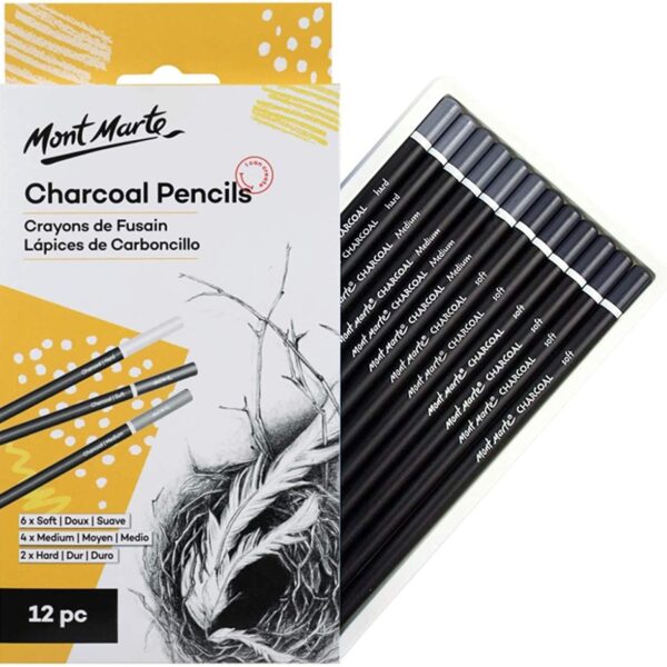 Mont Marte Charcoal Pencils 12pc