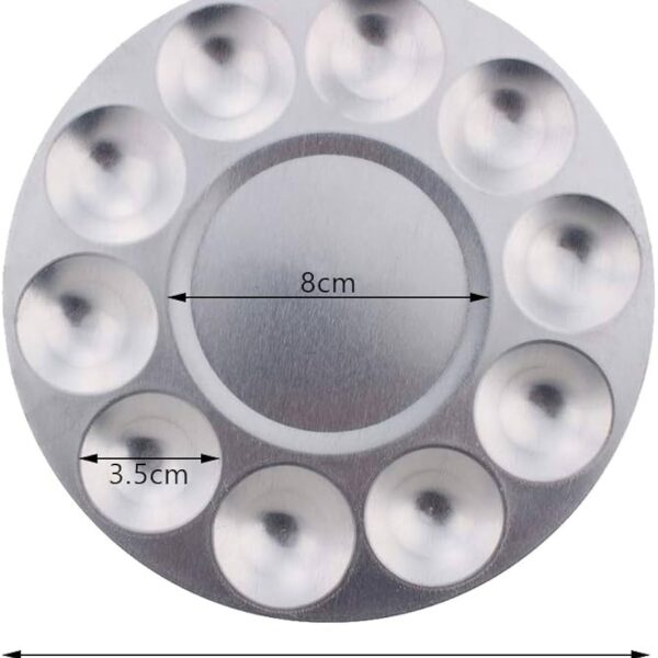 Aluminium Round Paint Palette (10 Well)