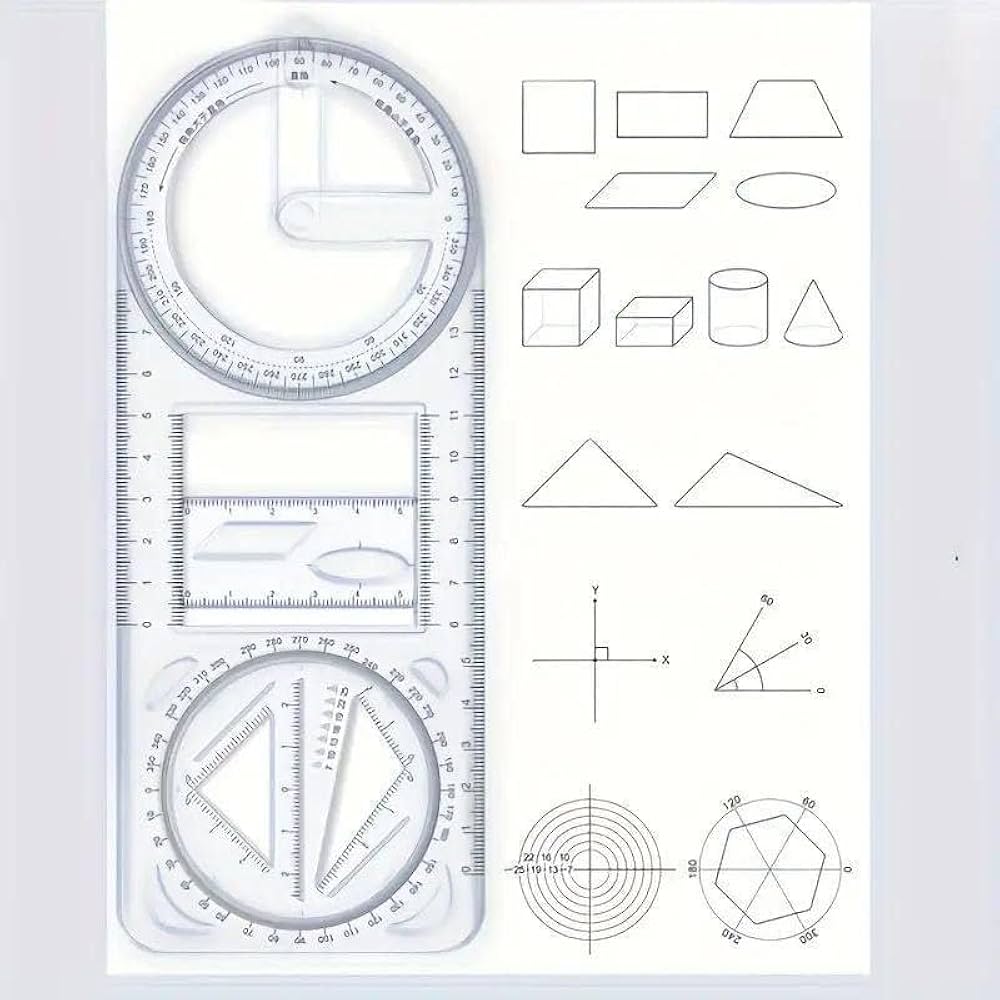 Protomate Ruler Rotate Mathematics Multi-Functional Geometric Drawing Ruler Protractor ...