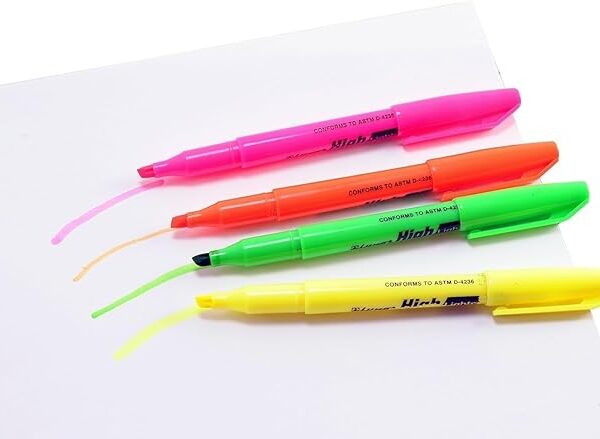 Luxor Mini Fluorescent Highlighter 4Pcs. Assorted