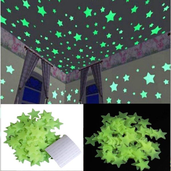 Stickonn Plastic Fluorescent Glow in The Dark Star Wall Sticker(30 Stars, 3.8 x 3.8 cm, Green)