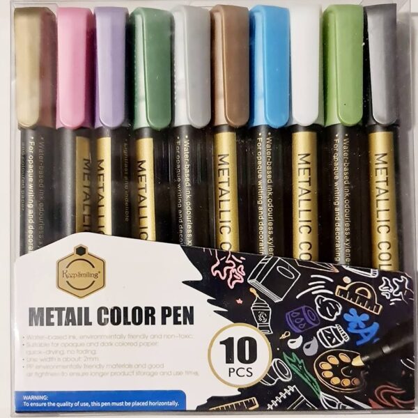 KeepSmiling Metal Colour Marker Pen For Set Of 10