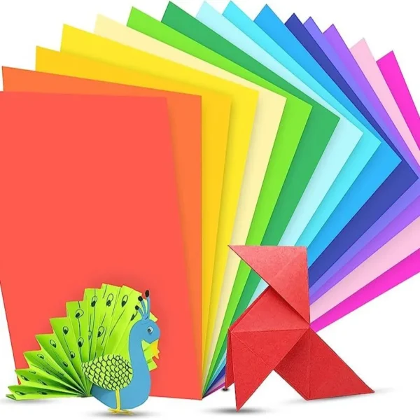 100 Pieces A4 Color Paper Handmade Origami Embossed Multi Color Paper Thin Scrapbook Paper 10 Colors Sent at Random