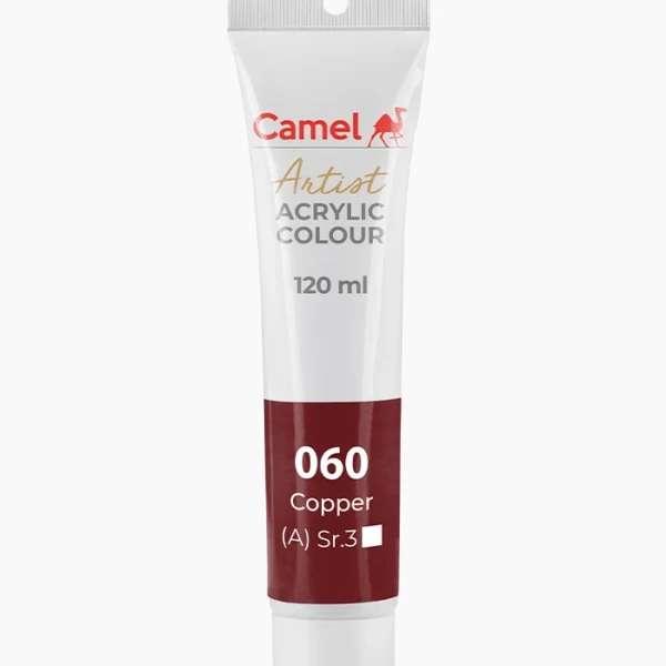 Camel Artist Acrylic Colours Individual tube of Copper Sr 3 in 120 ml