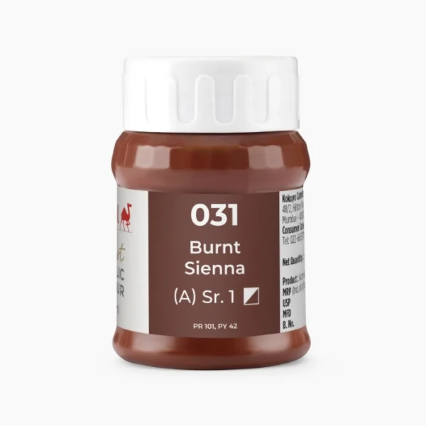 Camel Artist Acrylic Colours Individual jar of Burnt Sienna Sr 1 in 500 ml