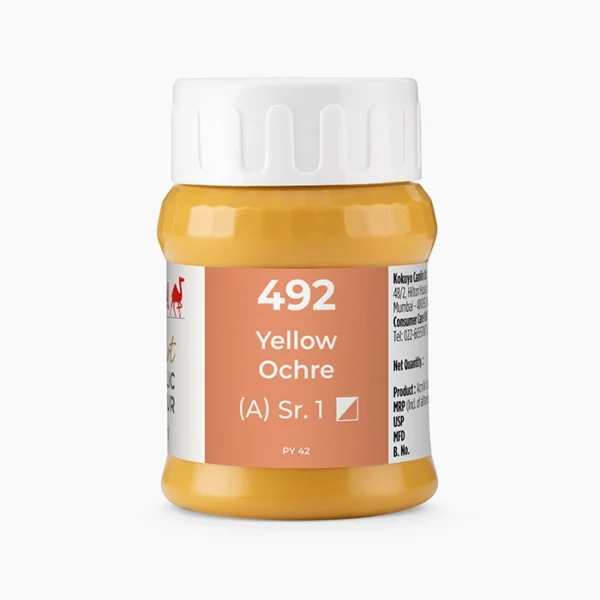 Camel Artist Acrylic Colours Individual jar of Yellow Ochre Sr 1 in 500 ml