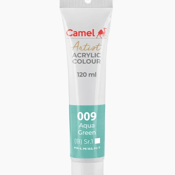 Camel Artist Acrylic Colours Individual tube of Aqua Green Sr 1 in 120 ml
