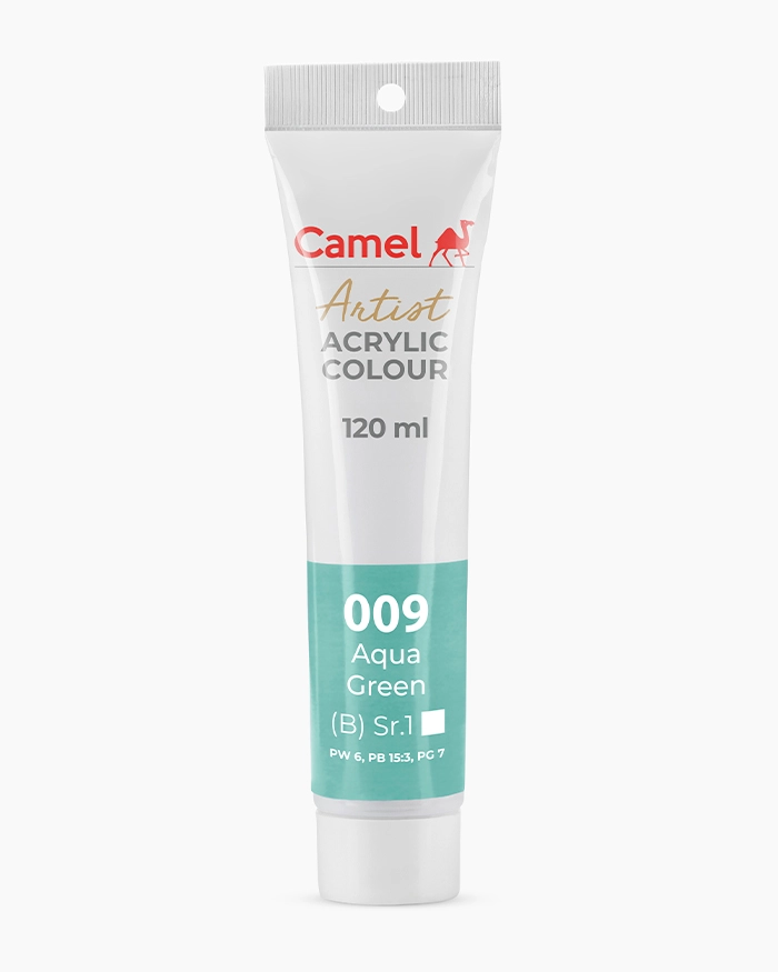 Camel Artist Acrylic Colours Individual tube of Aqua Green Sr 1 in 120 ml