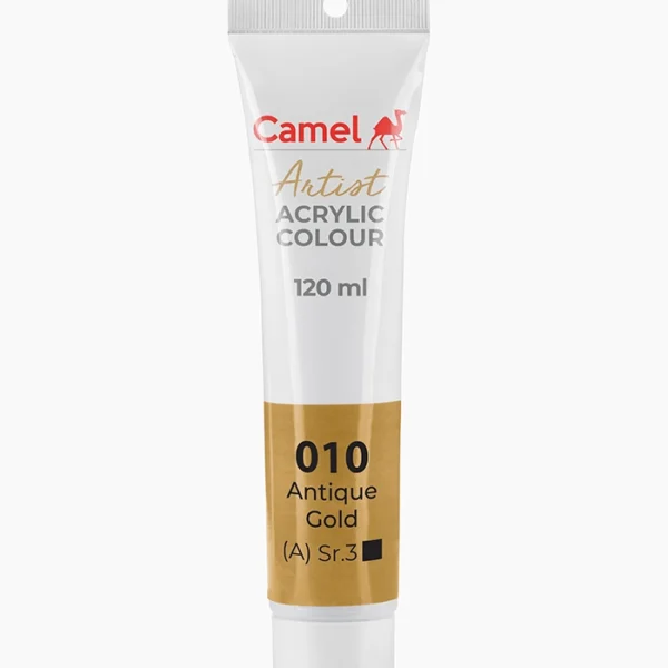 Camel Artist Acrylic Colours Individual tube of Gold Sr 3 in 120 ml