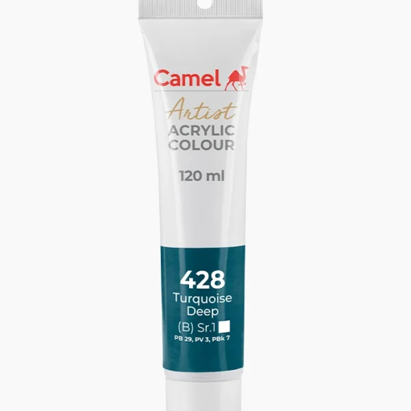 Camel Artist Acrylic Colours Individual tube of Turquoise Deep Sr 1 in 120 ml
