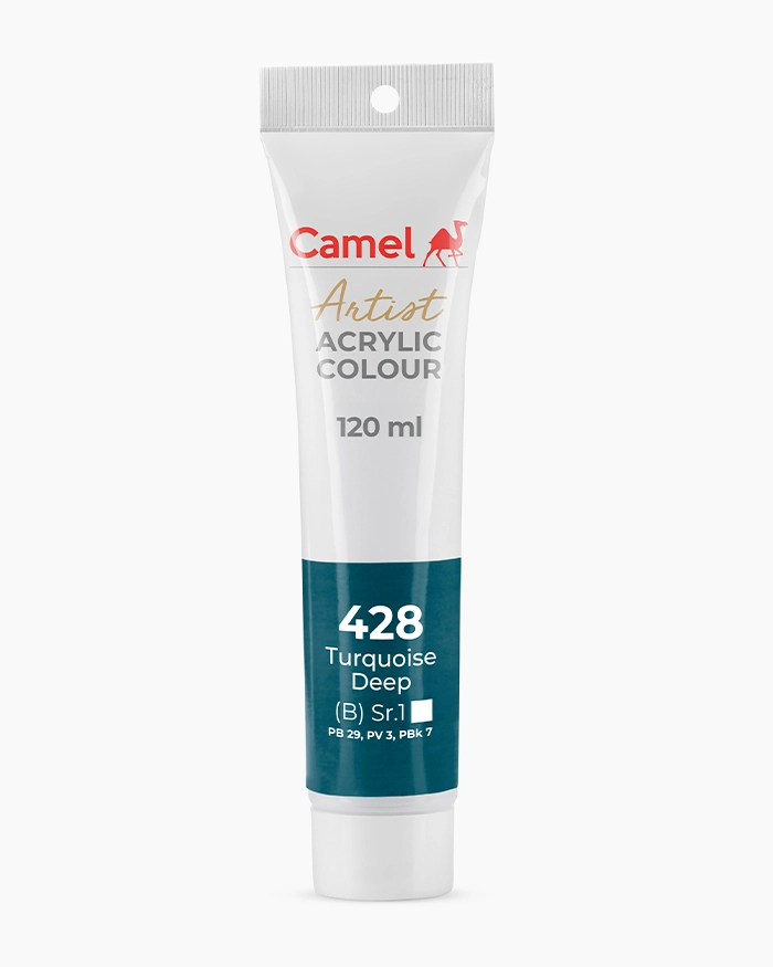 Camel Artist Acrylic Colours Individual tube of Turquoise Deep Sr 1 in 120 ml