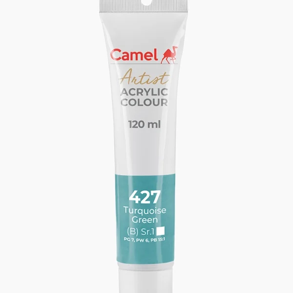 Camel Artist Acrylic Colours Individual tube of Turquoise Green Sr 1 in 120 ml
