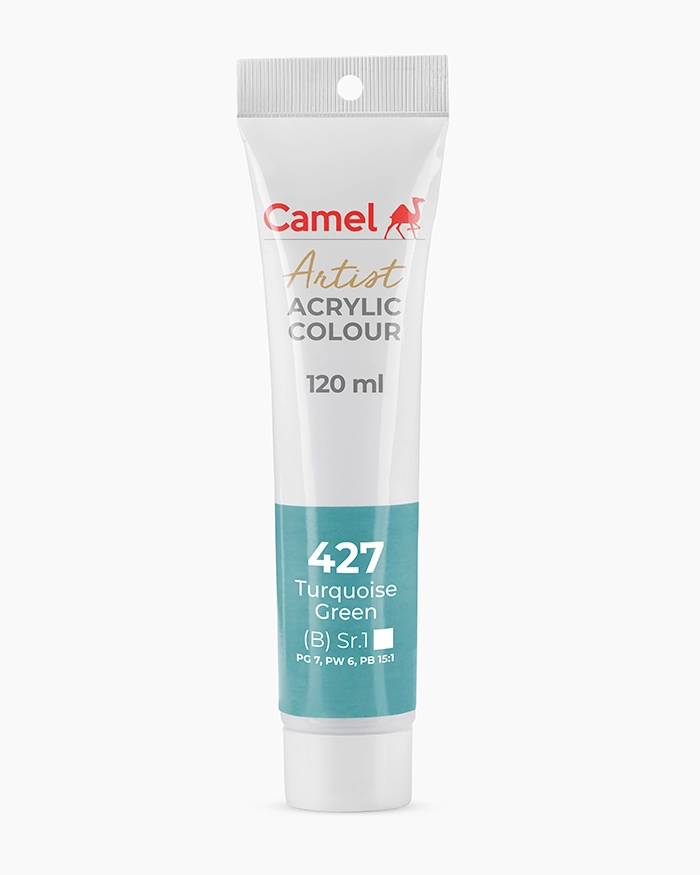 Camel Artist Acrylic Colours Individual tube of Turquoise Green Sr 1 in 120 ml