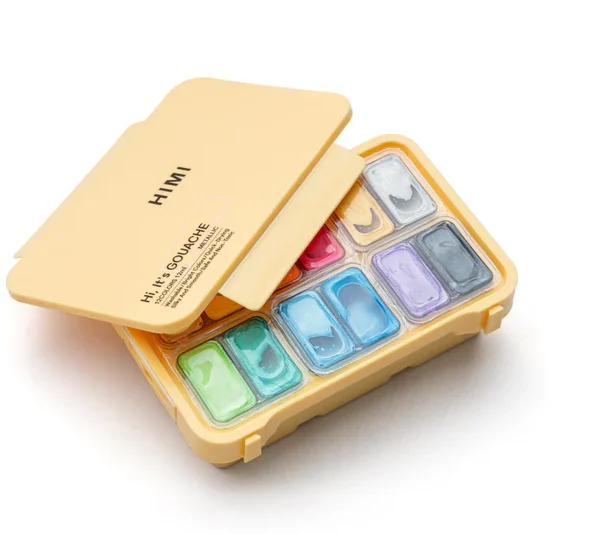 HIMI Metallic Jelly Cup Gouache Paint Set 12g 12 Colours