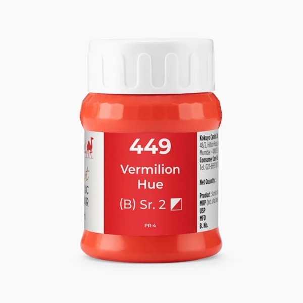 Camel Artist Acrylic Colours Individual jar of Vermilion Hue Sr 2 in 500 ml