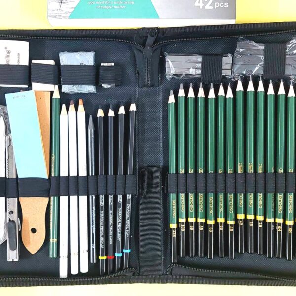 Keep Smiling Sketching Kit Drawing Pencil Set Of 42 Pcs
