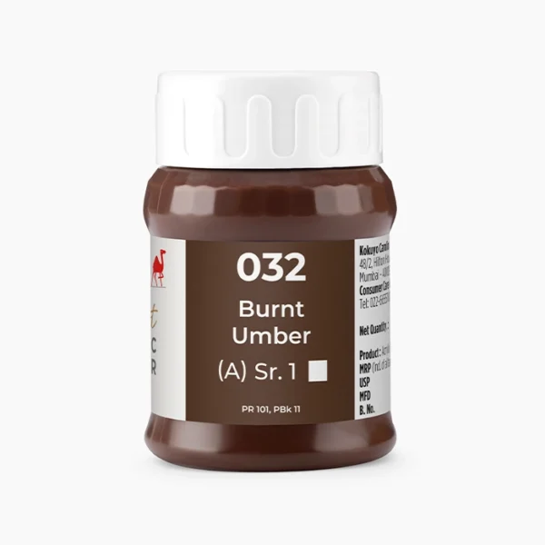 Camel Artist Acrylic Colours Individual jar of Burnt Umber Sr 1 in 500 ml