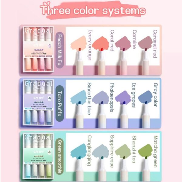 Highlighters Colored Pens Drawing Paint Graffiti School School Office Art Supplies Kawaii Stationery 4Pcs