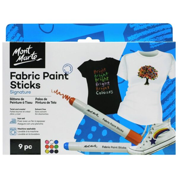 Mont Marte Fabric Paint Sticks 9pc